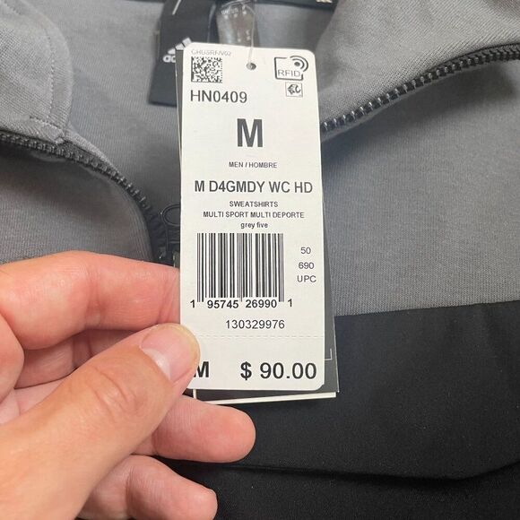 ADIDAS 1/2 ZIP PERFORMANCE GAME DAY HOODIE MEN'S MEDIUM PULLOVER SWEATSHIRT - Picture 4 of 6